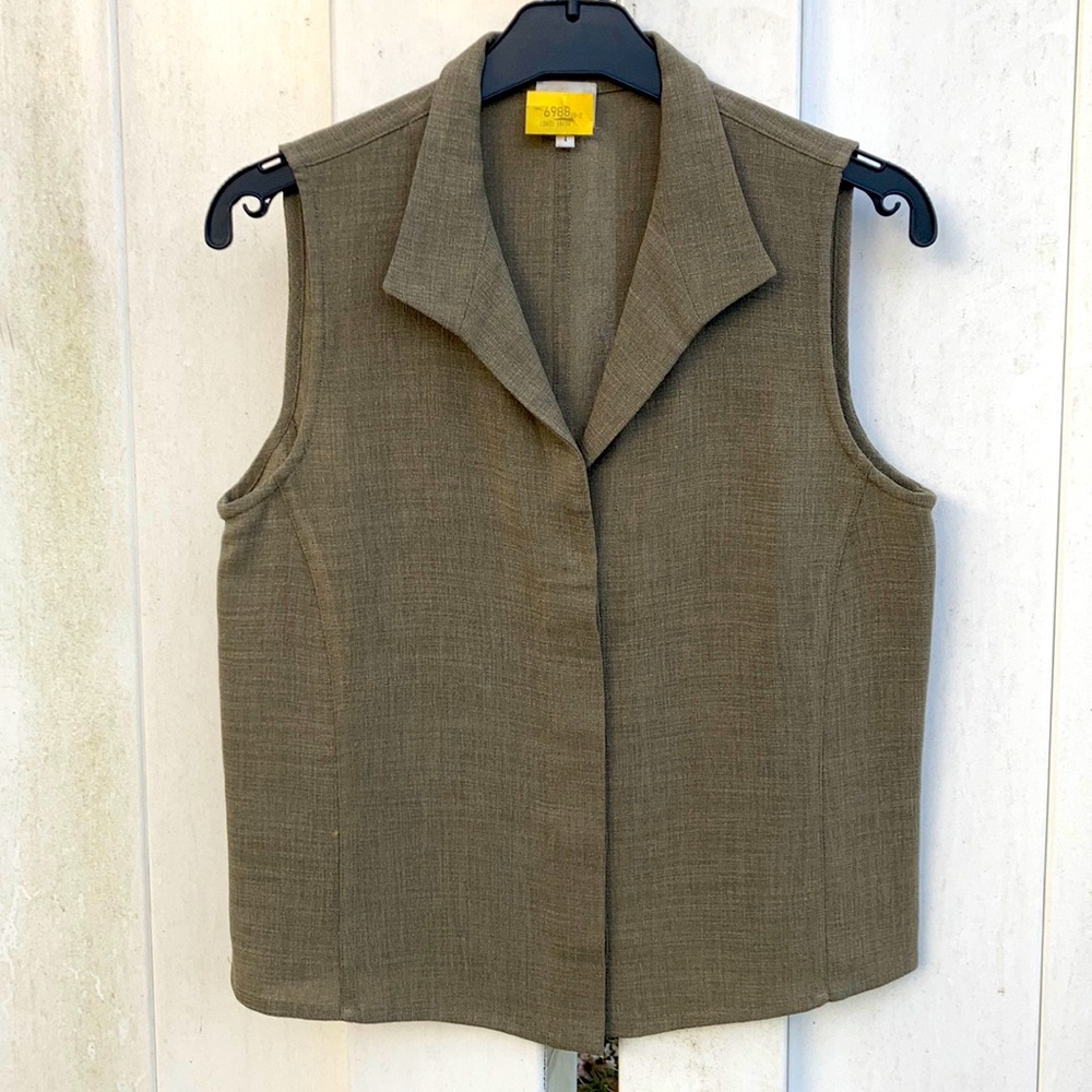 Vintage Armani 2 Piece Wide Leg Sleeveless Suit